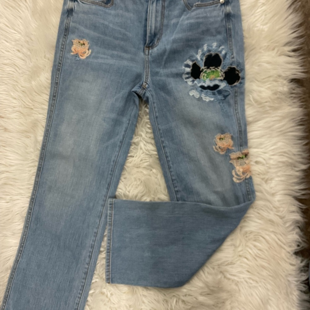 Loft Embroidered Jeans Size 2 - Picture 3 of 6
